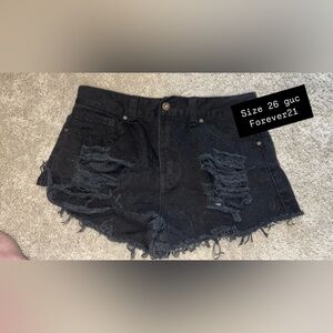 Forever 21 Black Distressed Women's Shorts